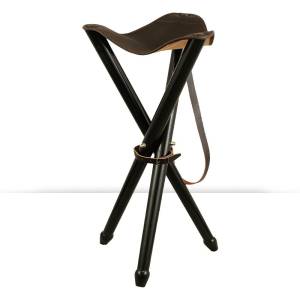 Banqueta de madera y piel